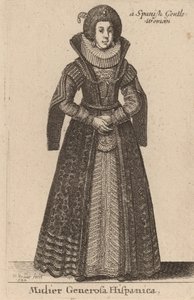 Mulier Generosa Hispanica, 1644年。 作： Wenceslaus Hollar