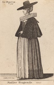 プラハの女、1643年。 作： Wenceslaus Hollar