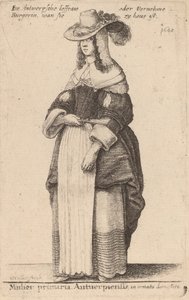 国内装飾のアントワープの女性首相。 作： Wenceslaus Hollar