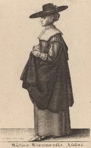 Mulier Wiennensis Austri, 1643年。 作： Wenceslaus Hollar