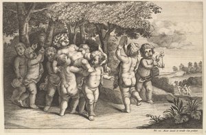 ナイン・スモール・ボーイズ、1625-77。 作： Wenceslaus Hollar