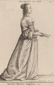 高貴な英国人女性、1649 年。 作： Wenceslaus Hollar