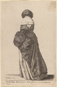 冬のドレスを着た高貴な英国の貴婦人 作： Wenceslaus Hollar