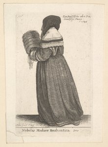 ブラバンティカの高貴な女性、ブラバント出身の貴婦人、1648年。 作： Wenceslaus Hollar