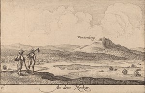 1635年、ネッカー川にて。 作： Wenceslaus Hollar