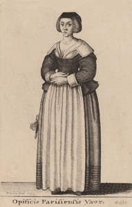 Opificis Parisiensis Vxor, 1643年。 作： Wenceslaus Hollar