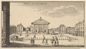 コヴェント・ガーデンの広場、1647年頃。 作： Wenceslaus Hollar