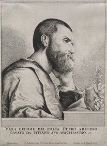 ピエトロ・アレティーノの肖像 作： Wenceslaus Hollar