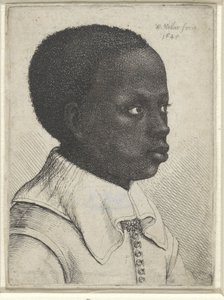 1645年の黒人少年の肖像 作： Wenceslaus Hollar