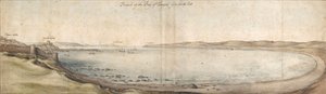南東からタンジール湾を臨む 17世紀中頃 作： Wenceslaus Hollar