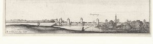 ストラスブールを望む川の風景 ドイツと低地の川の眺め (シリーズ タイトル) 作： Wenceslaus Hollar