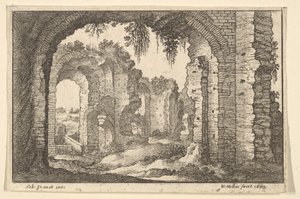 ローマ時代の遺跡、1673年 作： Wenceslaus Hollar