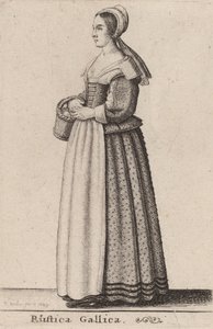 フランスの田舎、1643年。 作： Wenceslaus Hollar