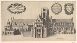 セント ポール大聖堂、セント ポール大聖堂の南側。 パウリ、子午線目論見書、1658年。 作： Wenceslaus Hollar