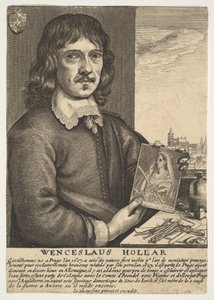 自画像、17世紀。 作： Wenceslaus Hollar