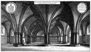古いセントポール大聖堂の地下にあるセントフェイス教会、ロンドン、1657 1892。 作： Wenceslaus Hollar