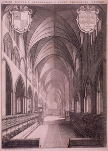 旧セント ポール大聖堂、ロンドン、c1658 作： Wenceslaus Hollar