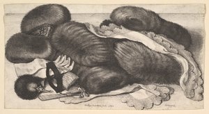 マフのグループ、手袋、ファン、マスク、2 つのハンカチのある静物、1647. 作： Wenceslaus Hollar