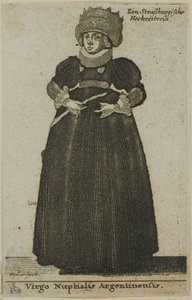 ウェディングドレスを着たストラスブールの女性 作： Wenceslaus Hollar