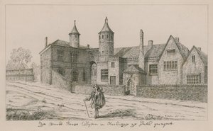 ブルックハウス、ハックニーのクロプトン、南面 作： Wenceslaus Hollar