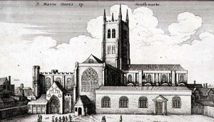 サザークのセント・セイバー＆セント・メアリー・オーヴァリー大聖堂 Church of St. 作： Wenceslaus Hollar