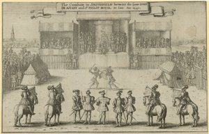 スミスフィールドの戦闘は同じジョン・ド・アストリーとフィリップ・ボイル卿の間にあります 作： Wenceslaus Hollar