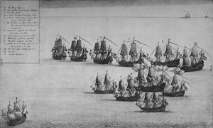 メアリーローズの戦い、1669年 作： Wenceslaus Hollar