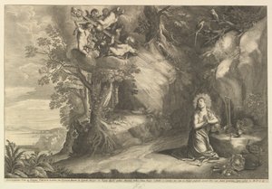 ひざまずくマグダレン、1625-77。 作： Wenceslaus Hollar