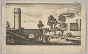 ケルンのコピー、1625-77の近くのクニベールタワー。 作： Wenceslaus Hollar