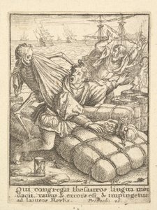 商人、死のダンス、1651年 作： Wenceslaus Hollar