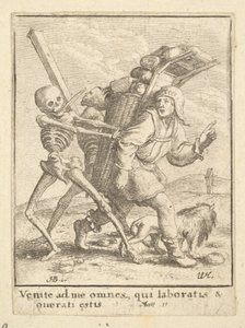 死のダンス、1651年からのペドラー。 作： Wenceslaus Hollar