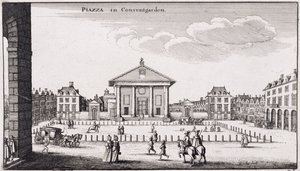 コヴェントガーデンの広場、1647年 作： Wenceslaus Hollar