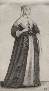 貴族から田舎の女性までのイギリス人女性のいくつかの習慣...、1639年。 作： Wenceslaus Hollar