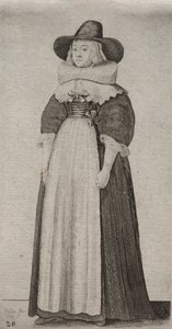 貴族から田舎の女性までのイギリス人女性のいくつかの習慣...、1640年。 作： Wenceslaus Hollar