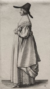 貴族から田舎の女性までのイギリス人女性のいくつかの習慣...、1640年。 作： Wenceslaus Hollar