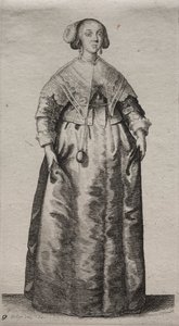 貴族から田舎の女性までのイギリス人女性のいくつかの習慣...、1640年。 作： Wenceslaus Hollar