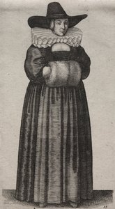 貴族から田舎の女性までのイギリス人女性のいくつかの習慣...、1640年。 作： Wenceslaus Hollar