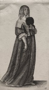 貴族から田舎の女性までのイギリス人女性のいくつかの習慣...、1640年。 作： Wenceslaus Hollar