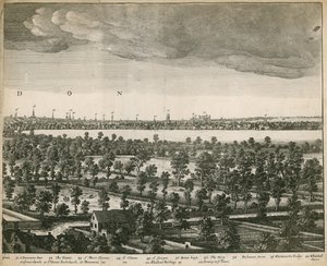 ランベスから取られたロンドンとウェストミンスターの見通し 作： Wenceslaus Hollar
