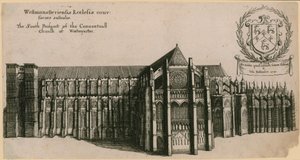 ロンドンのウェストミンスター修道院教会の南側展望 作： Wenceslaus Hollar