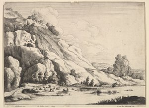 石の橋、1649年。 作： Wenceslaus Hollar