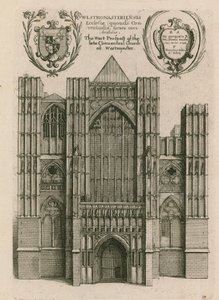 ロンドンのウェストミンスター後期修道院教会の西側展望 作： Wenceslaus Hollar