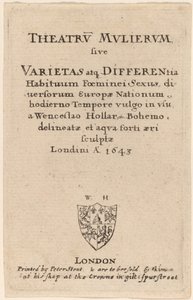 女性の劇場: タイトルページ 作： Wenceslaus Hollar