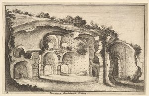 ディオルクレティアヌス浴場のテルマルディオクレティアーニ遺跡、1651年。 作： Wenceslaus Hollar