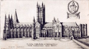 カンタベリー大聖堂の南側からの眺め、1638-66年頃 作： Wenceslaus Hollar