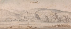 ドナウ川のシュタイエックの眺め 作： Wenceslaus Hollar