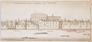 ホワイトホールの眺め、1645 作： Wenceslaus Hollar