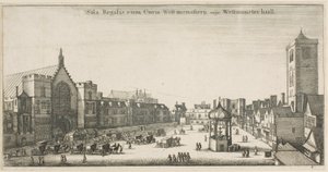 ウェストミンスター ホール (ニュー パレス ヤードとクロック ハウス) 作： Wenceslaus Hollar