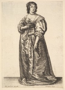 アンソニー・ファン・ダイクの後の全身レディ、1625-77。 作： Wenceslaus Hollar