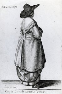 ロンドン市民の妻、1643年 作： Wenceslaus Hollar